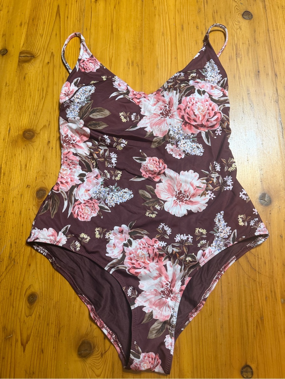 H&M Floral One-Piece Swimsuit - Mauve and Pink size 6